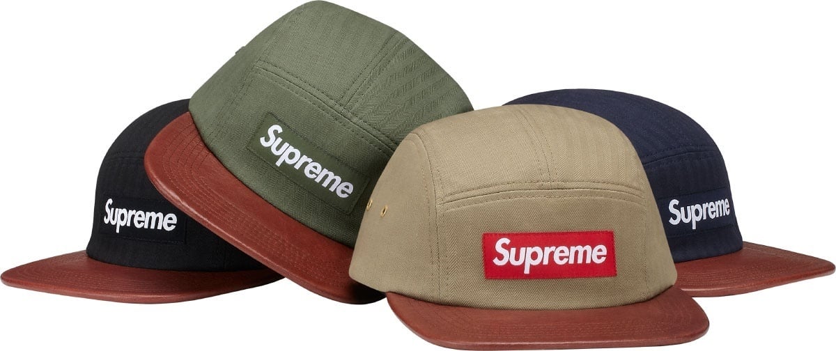 Herringbone Leather Camp Cap
